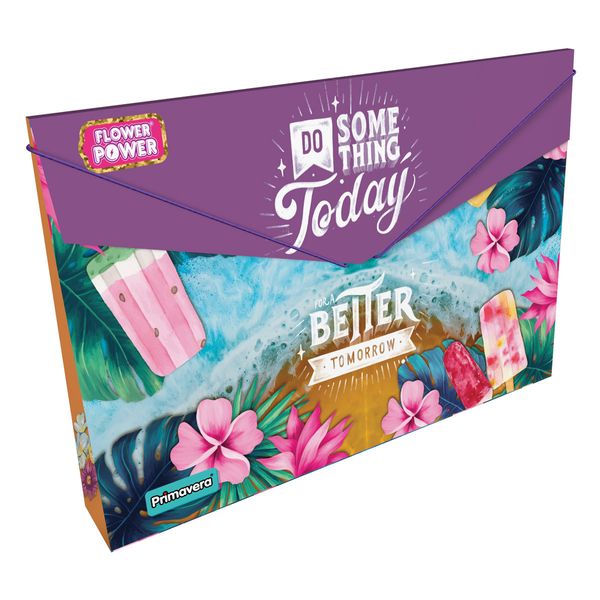 Carpeta-Plastica-Fuelle-Flower-Power-Morado-Primavera