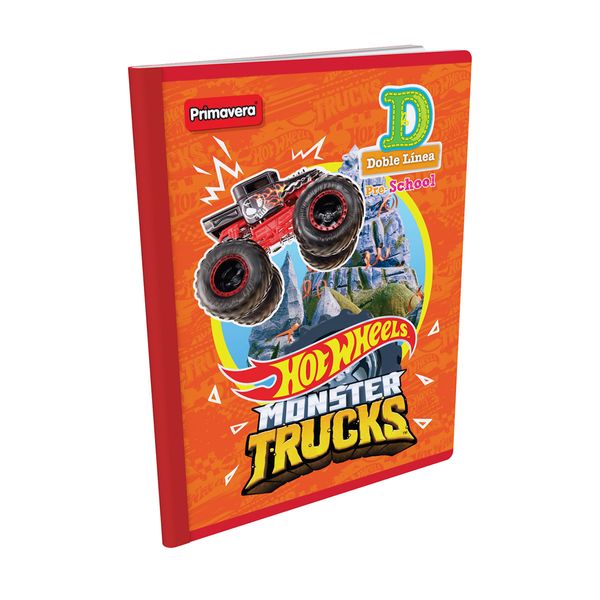 Cuaderno-Cosido-Pre-School-D-HotWheels-Monster-Trucks-Naranja