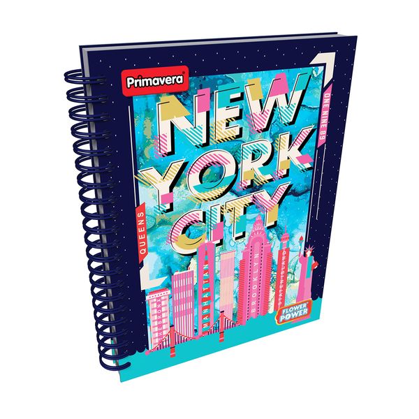 Cuaderno-Argollado-Pasta-Dura-Grande-Flower-Power-New-York-City-Colores