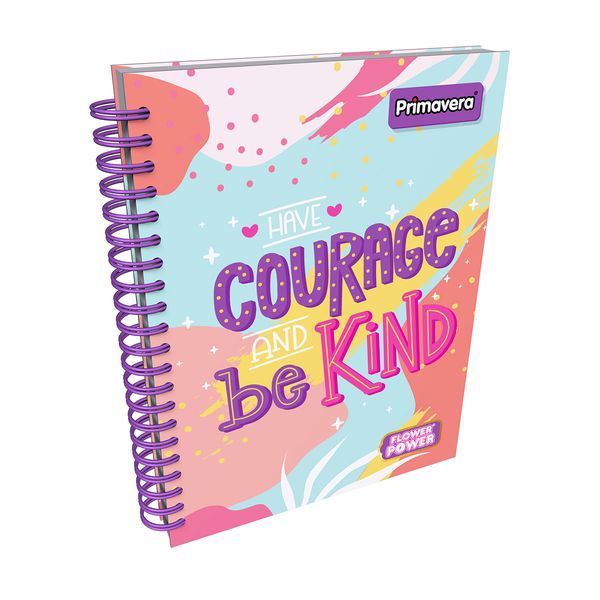 Cuaderno-Argollado-Pasta-Dura-Flower-Power-Courage-Be-Kind