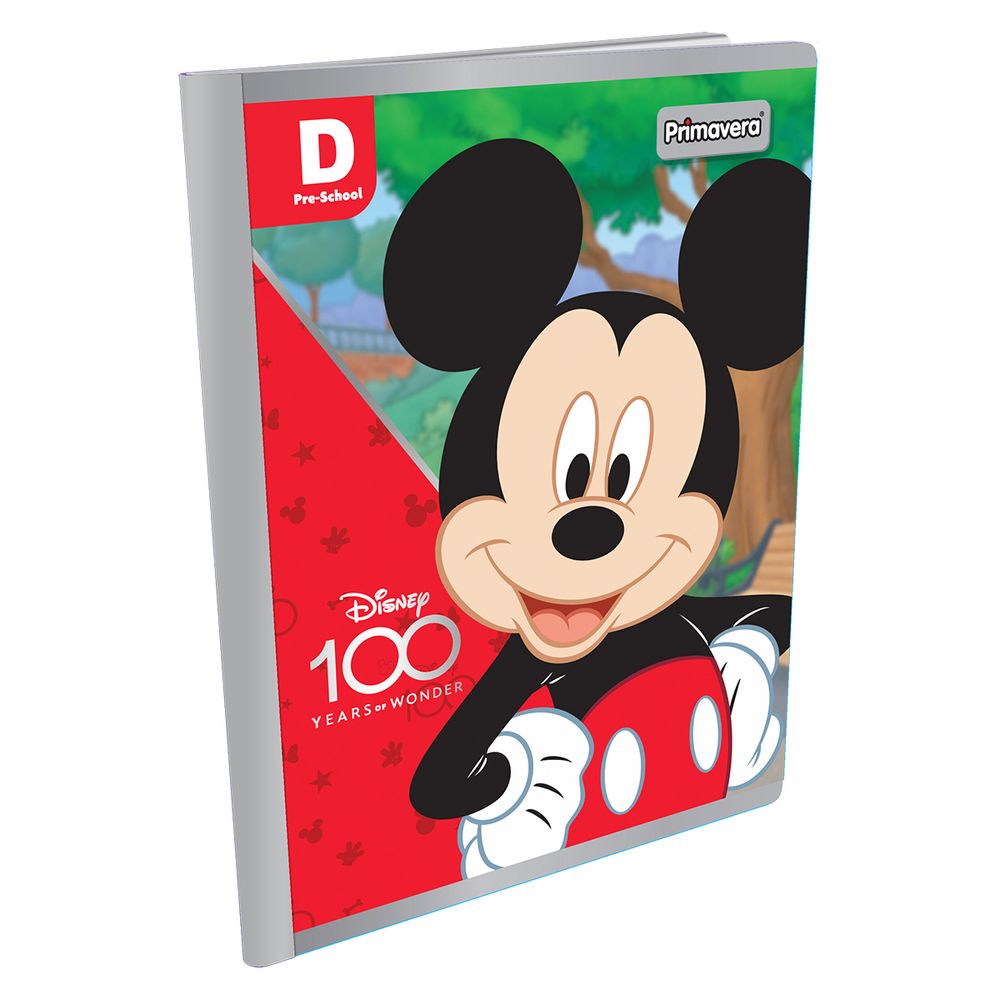 Cuaderno Cosido Pre-School D Disney 100 Mickey In Front Rojo -  papelesprimavera
