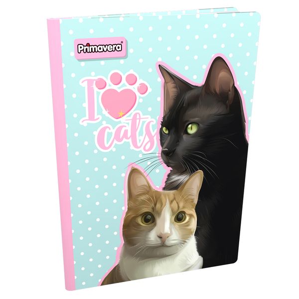 Cuaderno-Cosido-Pasta-Dura-Flower-Power-Puppies-I-Love-Cats