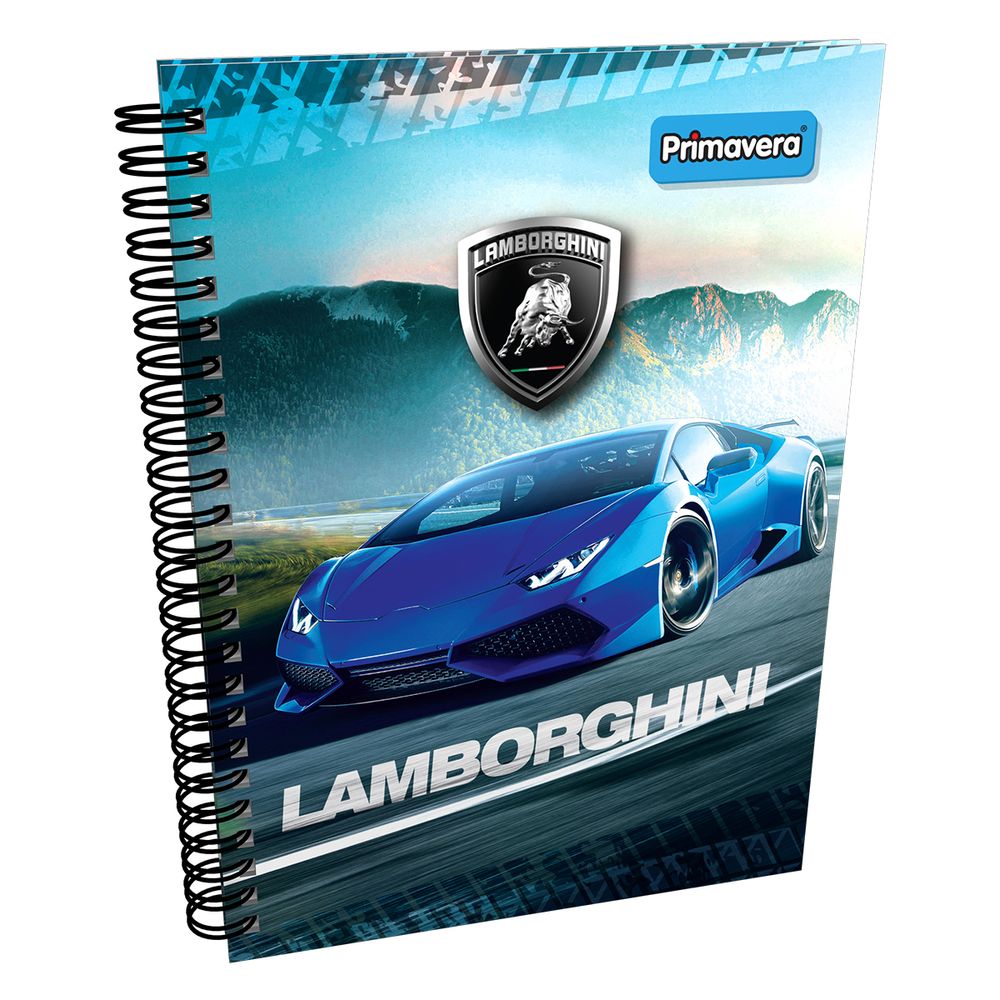 Cuaderno Argollado Pasta Dura Lamborghini Blue Carretera - papelesprimavera