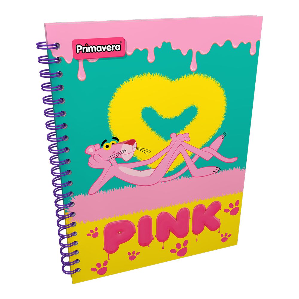 Cuaderno Argollado Pasta Dura Grande Pantera Rosa PINK Pintura -  papelesprimavera