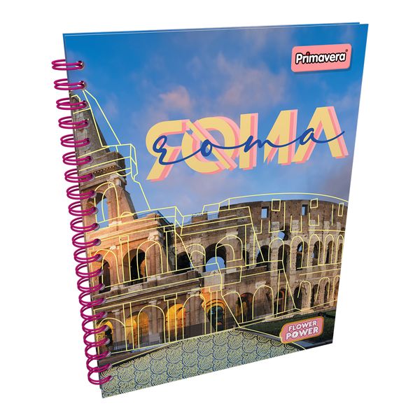 Cuaderno-Argollado-Pasta-Dura-Grande-Flower-Power-Roma-Coliseo