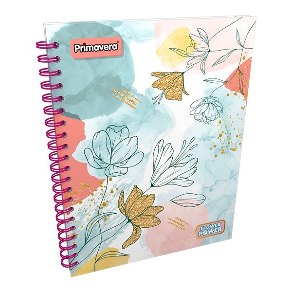 tema Esperanzado a la deriva Cuaderno Argollado Pasta Dura Flower Power Flores Acuarela -  papelesprimavera