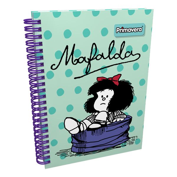 Cuaderno-Argollado-Pasta-Dura-Mafalda-Verde-Puntos