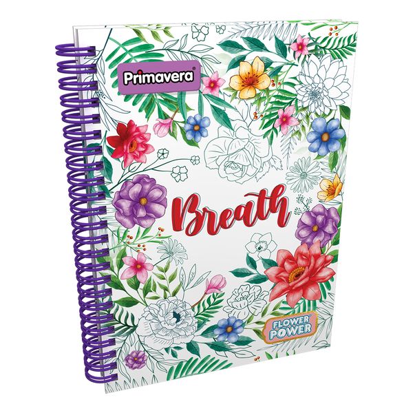 Cuaderno-Argollado-Pasta-Dura-Flower-Power-Breath-Flores