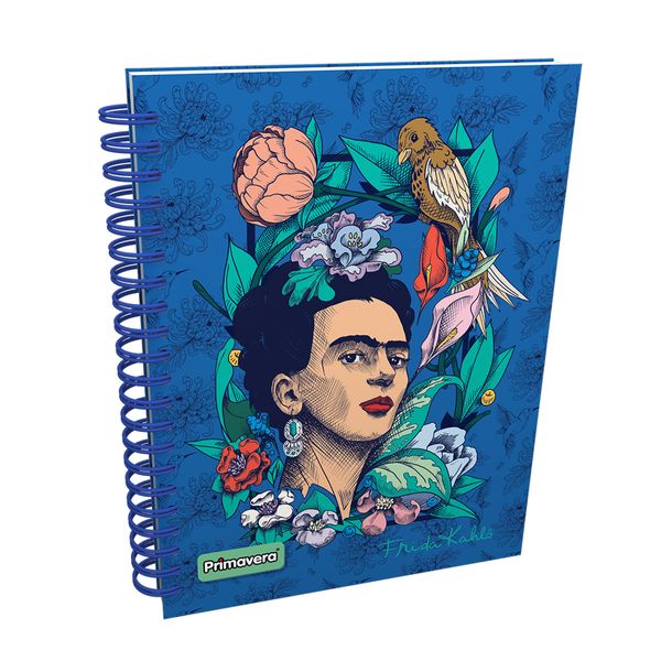 Cuaderno-Argollado-Pasta-Dura-Grande-Frida-Kahlo-Flowers-Fondo-Azul