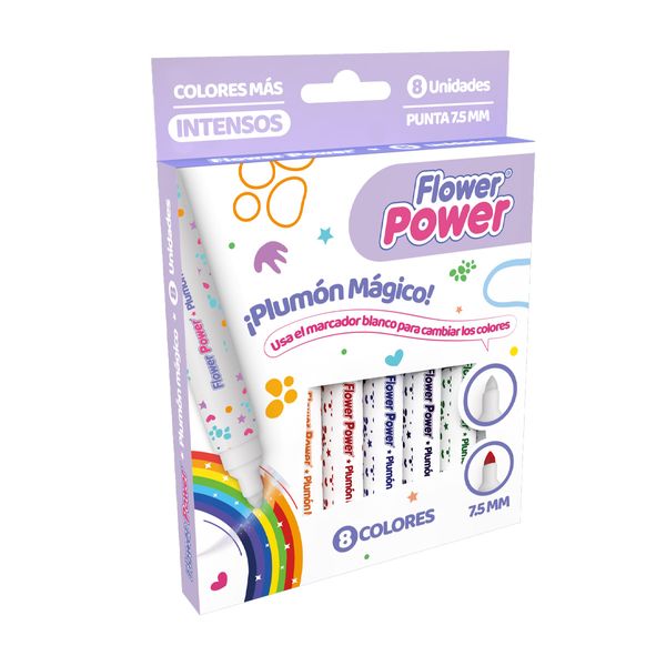 Marcadores-Permanentes-Flower-Power-Magicos-x-8