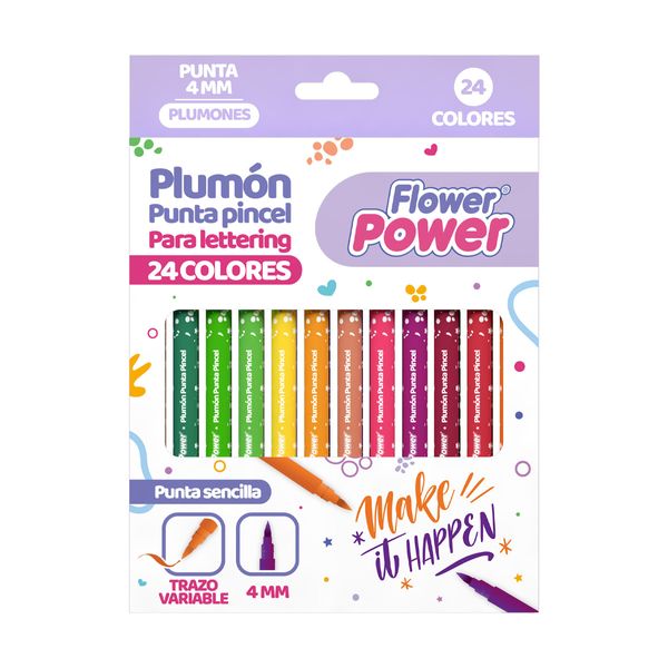 Plumon-Punta-Pincel-Flower-Power-x-24