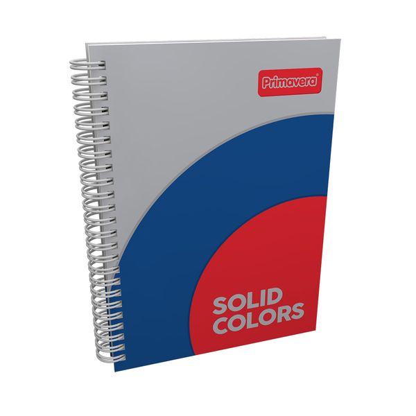 Cuaderno-Argollado-Pasta-Dura-Solid-Colors-Gris---Azul---Rojo