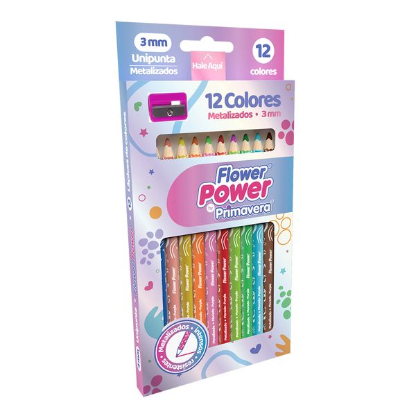 Colores-Una-Punta-Metalizados-X-12-Flower-Power