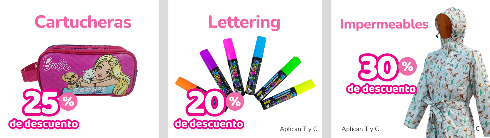 Banner Izquierdo Inferior Cartucheras - Lettering - Impermeables - Semana Santa 2024
