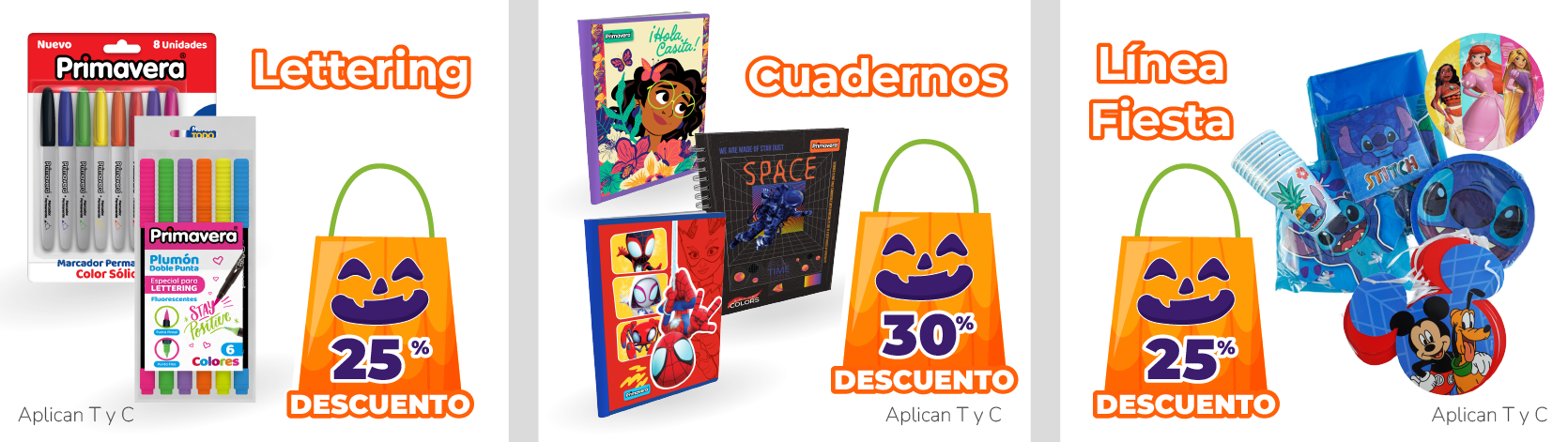 Aviso Promocional - Lettering - Cuadernos - Fiesta - Octubre