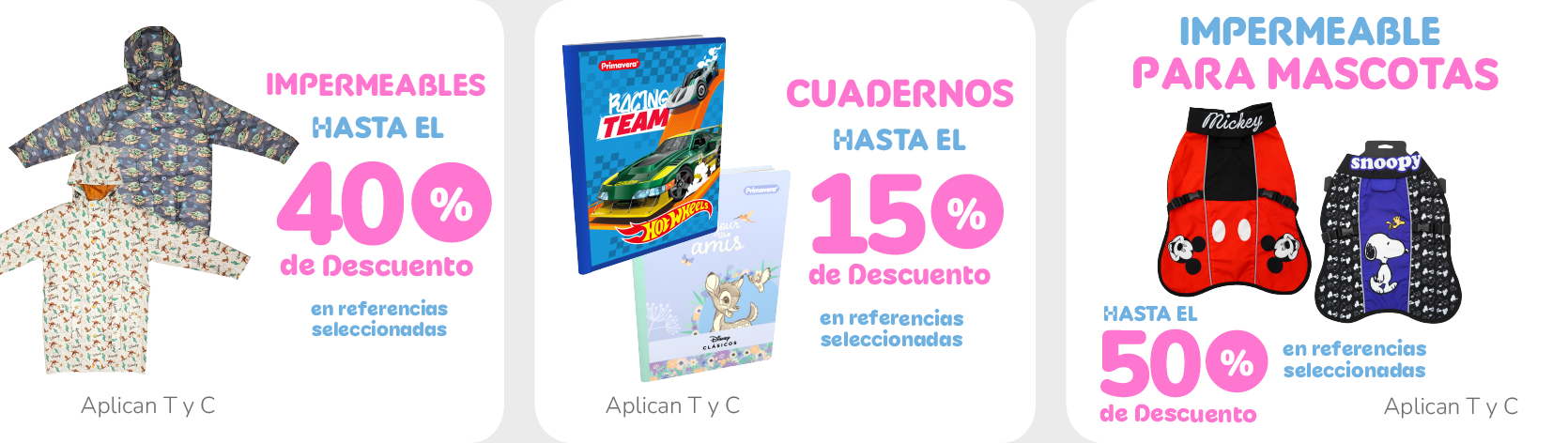 Impermeables - Cuadernos - Mascotas - Octubre